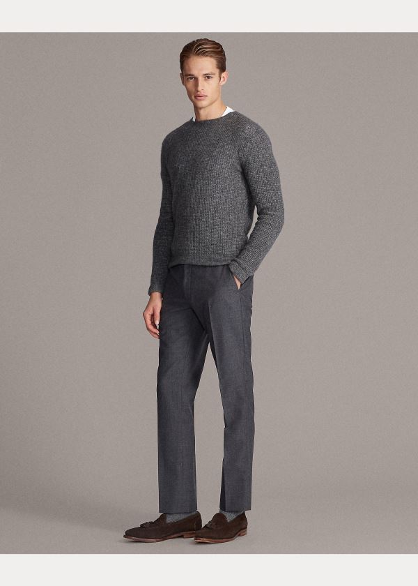 Ralph Lauren Cashmere-Silk Crewneck Svetrové Šedé | qeKiR28R