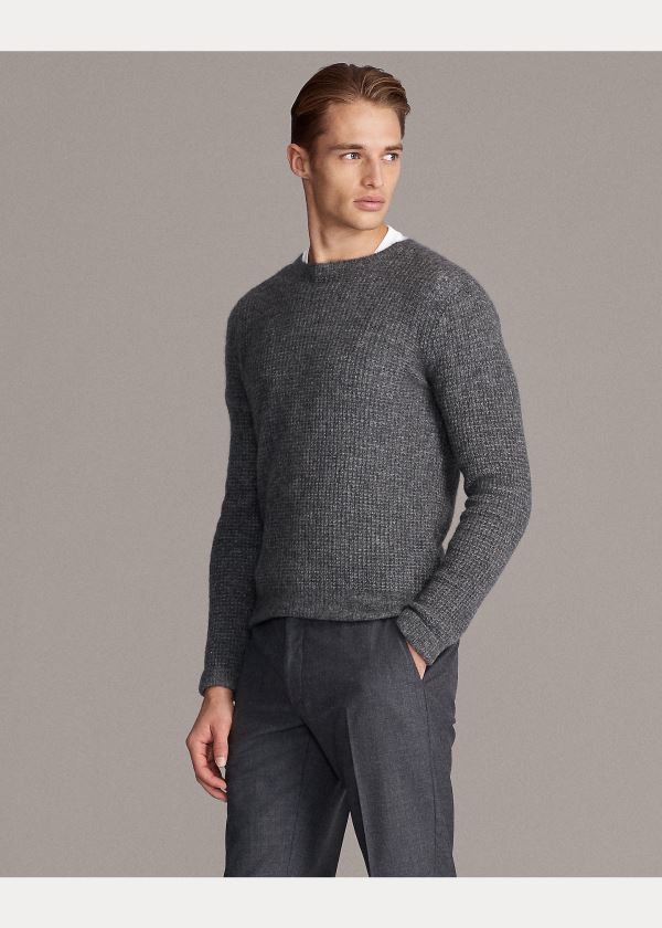 Ralph Lauren Cashmere-Silk Crewneck Svetrové Šedé | qeKiR28R