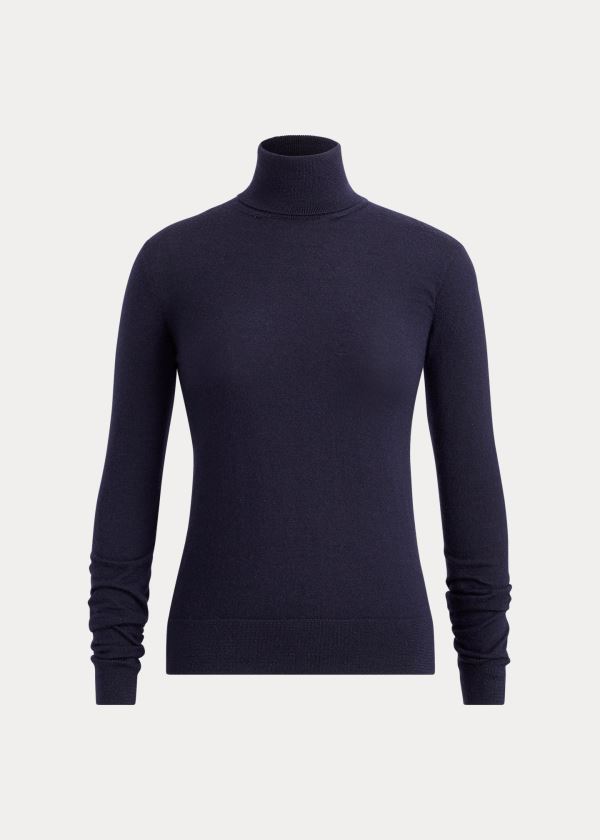 Ralph Lauren Cashmere Turtleneck Svetrové Tmavě Blankyt | 6Ra4sb6k