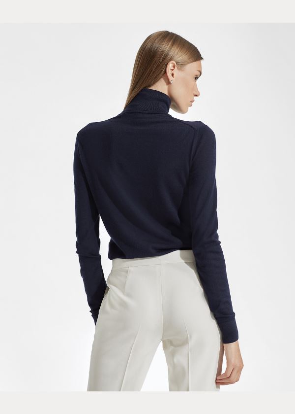 Ralph Lauren Cashmere Turtleneck Svetrové Tmavě Blankyt | 6Ra4sb6k