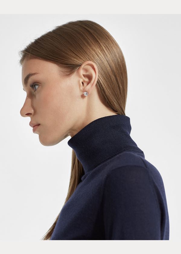 Ralph Lauren Cashmere Turtleneck Svetrové Tmavě Blankyt | 6Ra4sb6k