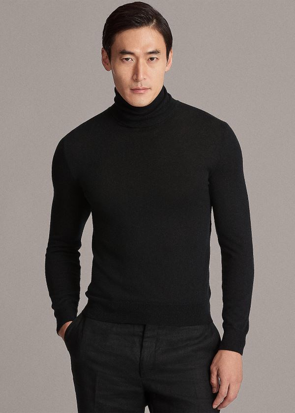 Ralph Lauren Cashmere Turtleneck Svetrové Černé | NC2aOdlW