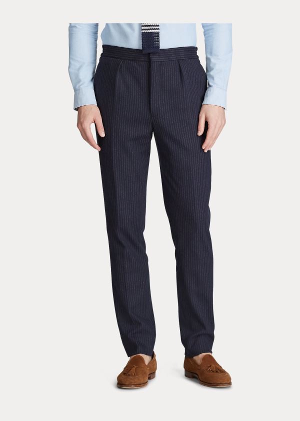 Ralph Lauren Chalk-Stripe Jersey Trouser Tmavě Blankyt | kDDBG4d8