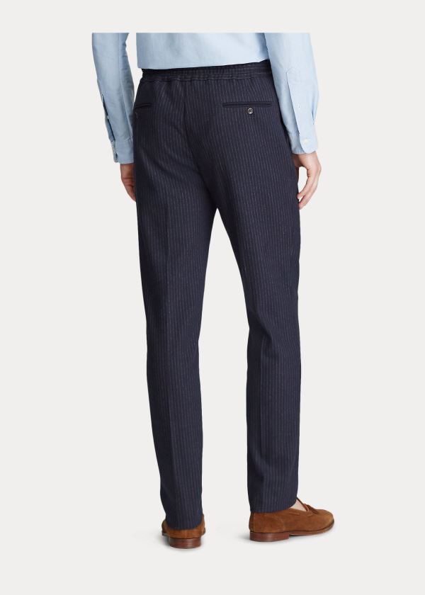 Ralph Lauren Chalk-Stripe Jersey Trouser Tmavě Blankyt | kDDBG4d8