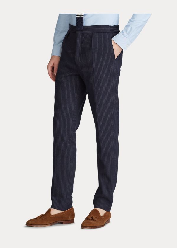 Ralph Lauren Chalk-Stripe Jersey Trouser Tmavě Blankyt | kDDBG4d8