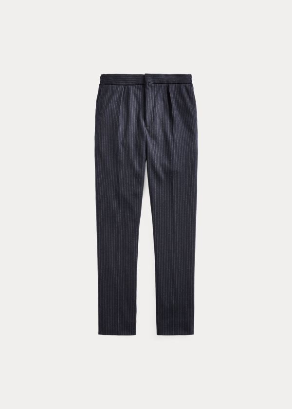 Ralph Lauren Chalk-Stripe Jersey Trouser Tmavě Blankyt | kDDBG4d8