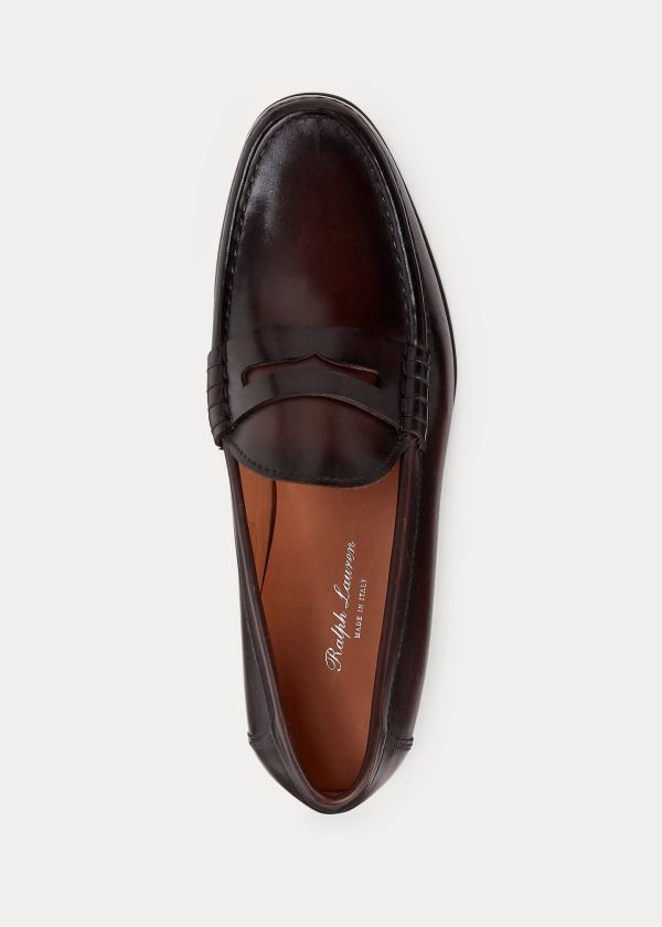 Ralph Lauren Chalmers Calfskin Penny Loafer Tmavě Hnědé | aEj0mPJ2