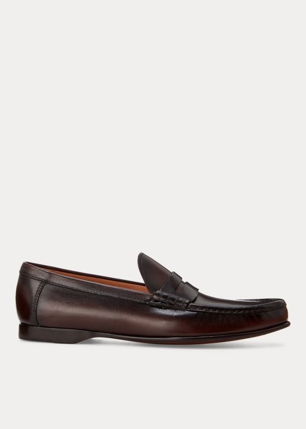 Ralph Lauren Chalmers Calfskin Penny Loafer Tmavě Hnědé | aEj0mPJ2