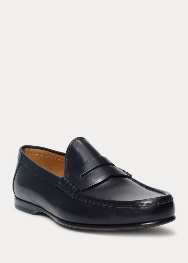 Ralph Lauren Chalmers Calfskin Penny Loafer Černé | uaZXP756