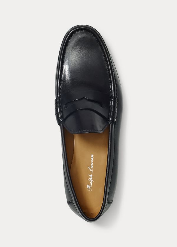 Ralph Lauren Chalmers Calfskin Penny Loafer Černé | uaZXP756