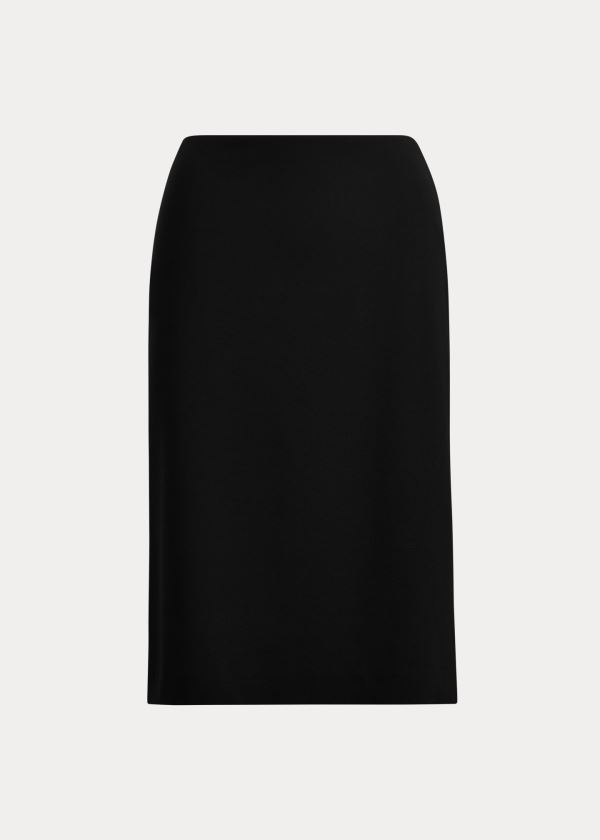 Ralph Lauren Cindy Stretch Wool Crepe Skirt Černé | Etjn7X12