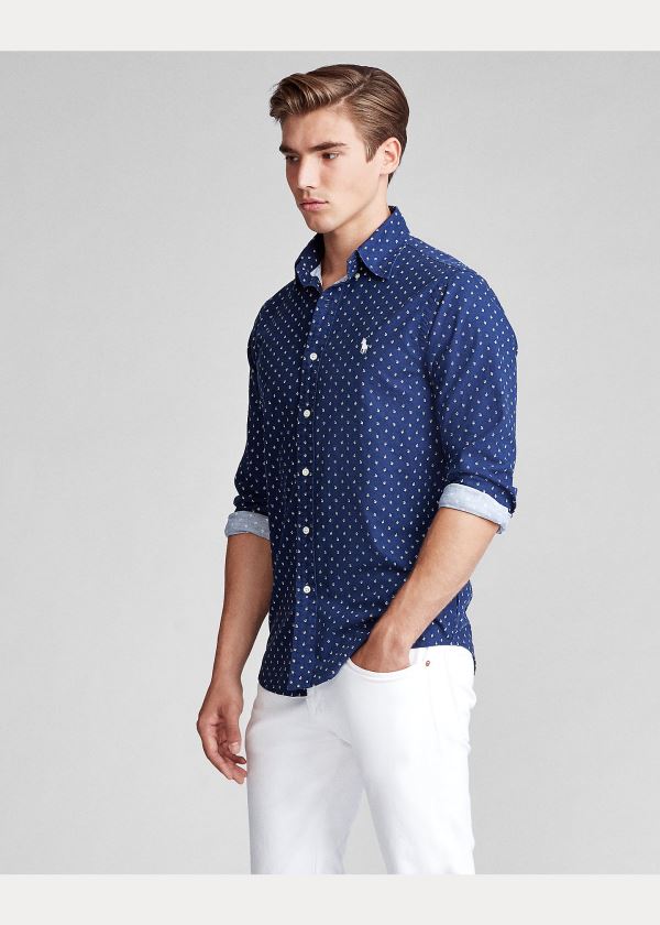 Ralph Lauren Classic Fit Anchor-Print Shirt Tmavě Blankyt Viacfarebný | MKT0L4kI