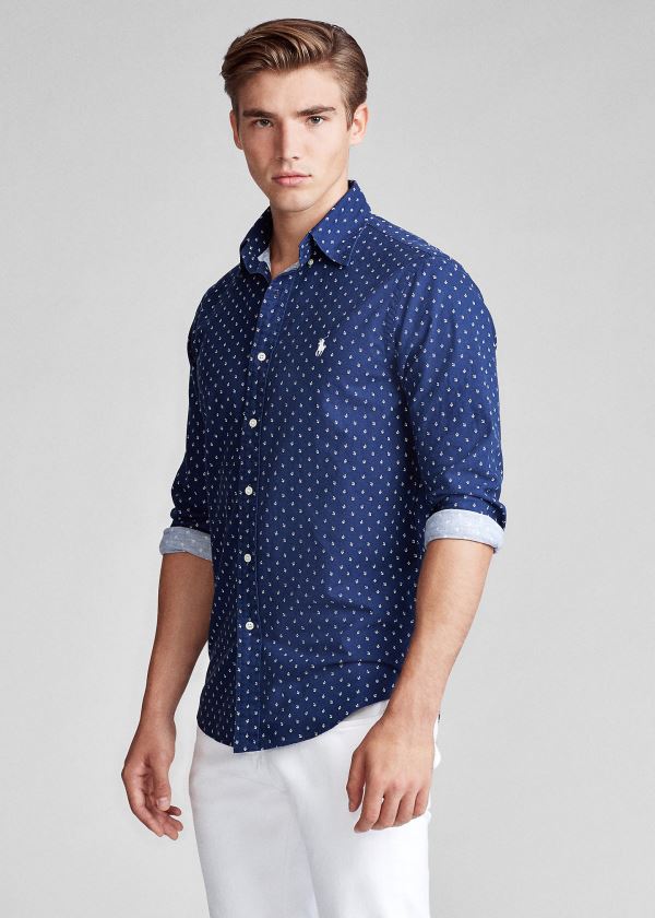 Ralph Lauren Classic Fit Anchor-Print Shirt Tmavě Blankyt Viacfarebný | MKT0L4kI