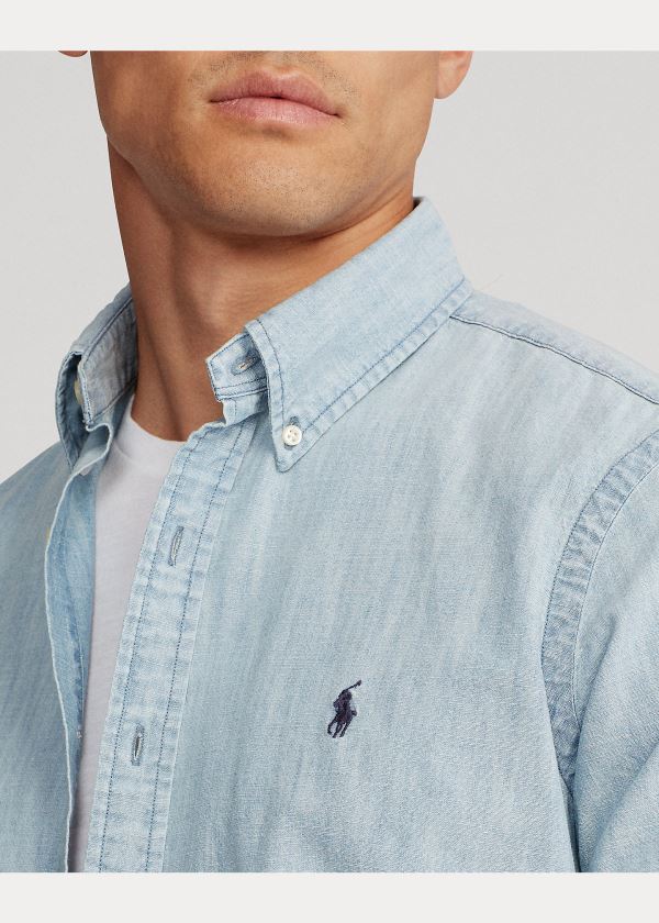 Ralph Lauren Classic Fit Chambray Shirt Blankyt Bílé | 6bHSo0gj