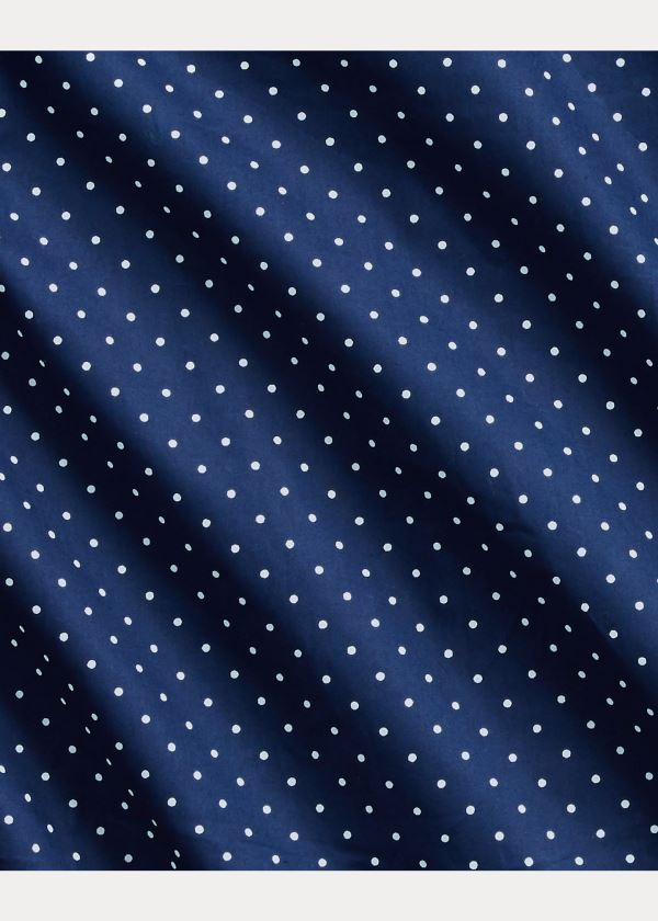 Ralph Lauren Classic Fit Dot Poplin Shirt Tmavě Blankyt Bílé | hr1GraE0