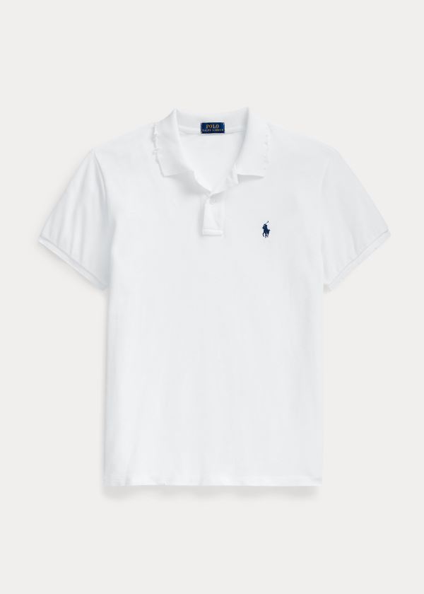 Ralph Lauren Classic Fit Frayed Polo Shirt Bílé | PRHSKDPR