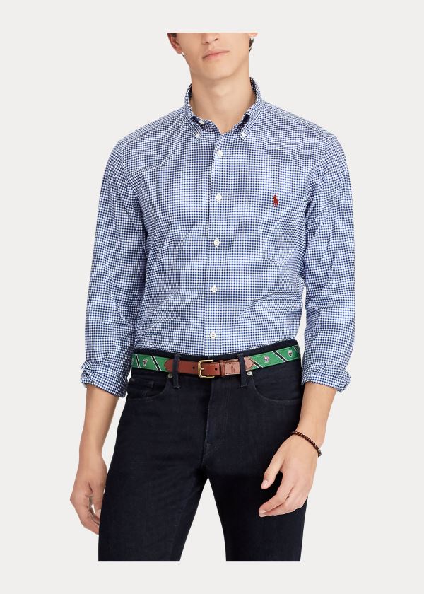 Ralph Lauren Classic Fit Gingham Shirt Královská Modrá Blankyt Bílé | 4ihRxVxp