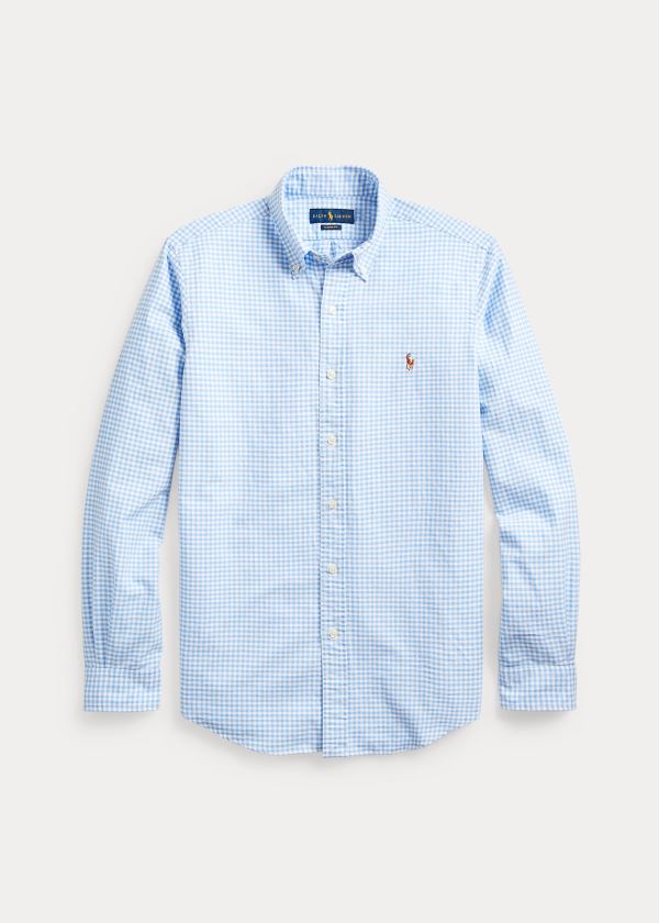 Ralph Lauren Classic Fit Gingham Shirt Světle Blankyt Bílé | VCjVsaOu