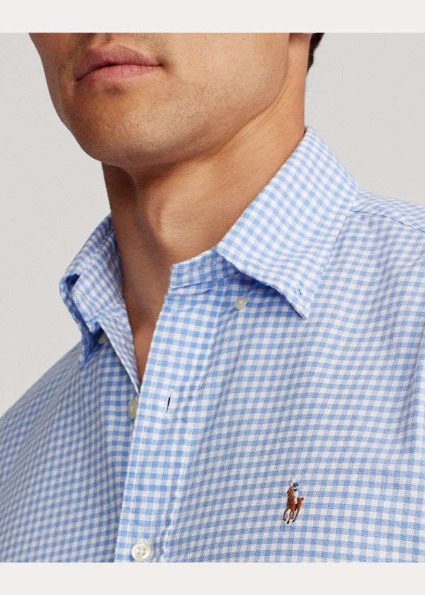 Ralph Lauren Classic Fit Gingham Shirt Světle Blankyt Bílé | VCjVsaOu