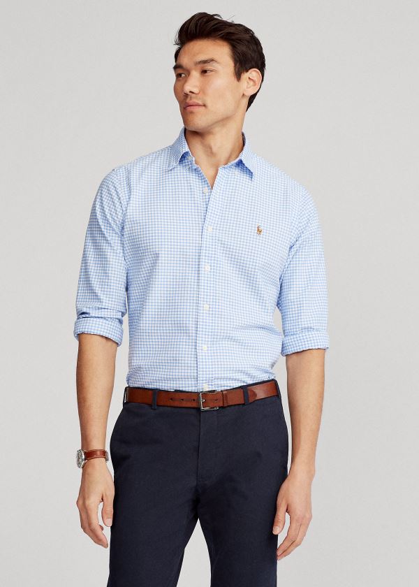 Ralph Lauren Classic Fit Gingham Shirt Světle Blankyt Bílé | VCjVsaOu