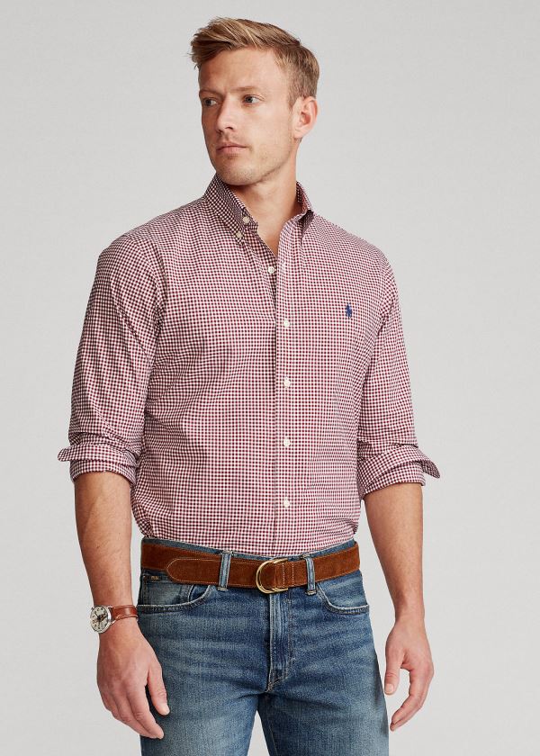 Ralph Lauren Classic Fit Gingham Shirt Vínové Bílé | YosikANp