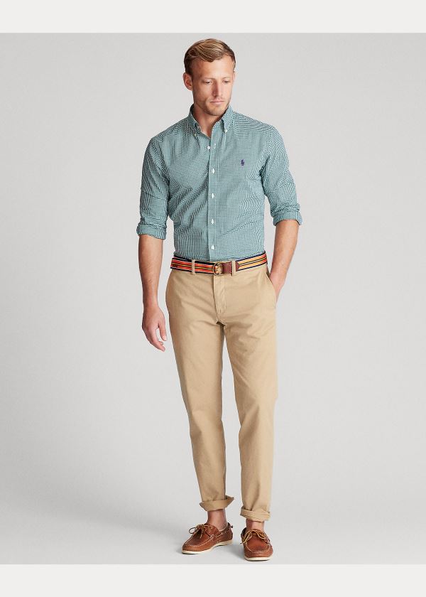 Ralph Lauren Classic Fit Gingham Shirt Zelene Bílé | qd1G3Cwf