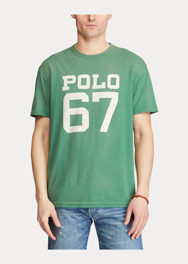 Ralph Lauren Classic Fit Graphic T-Shirt Zelene | 6PyPmaZF