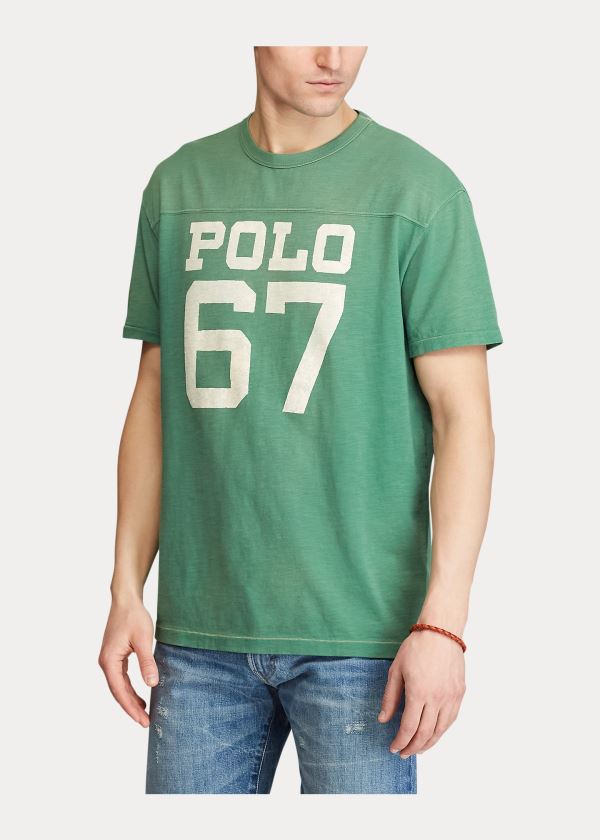 Ralph Lauren Classic Fit Graphic T-Shirt Zelene | 6PyPmaZF