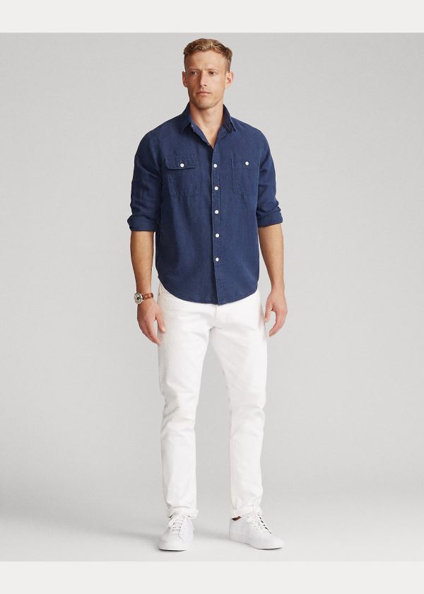 Ralph Lauren Classic Fit Herringbone Shirt Tmavě Blankyt | i1IkQ0hA