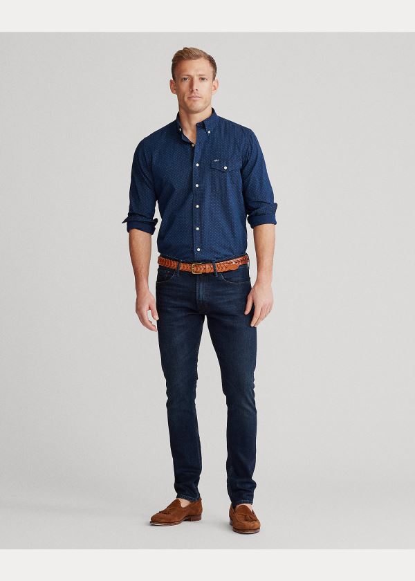 Ralph Lauren Classic Fit Indigo Dot Shirt Indigo | idIcSZca