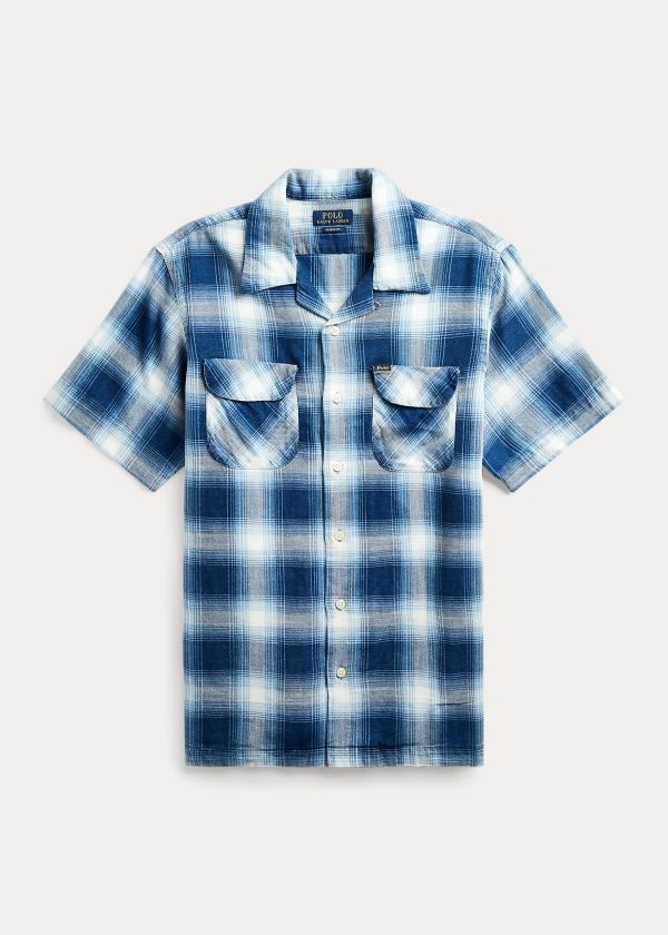 Ralph Lauren Classic Fit Indigo Plaid Shirt Světle Indigo | czSptjvx