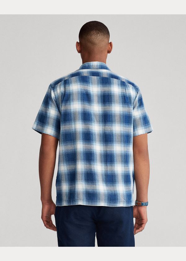 Ralph Lauren Classic Fit Indigo Plaid Shirt Světle Indigo | czSptjvx