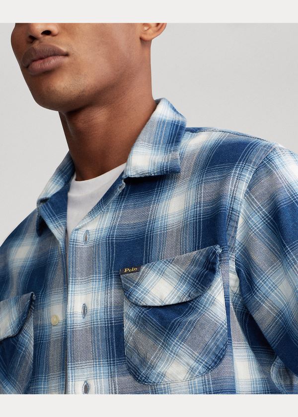 Ralph Lauren Classic Fit Indigo Plaid Shirt Světle Indigo | czSptjvx