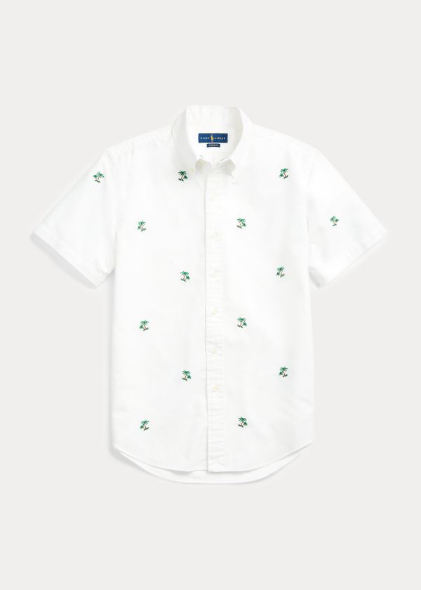 Ralph Lauren Classic Fit Palm Tree Shirt Bílé | OJR7AAmu