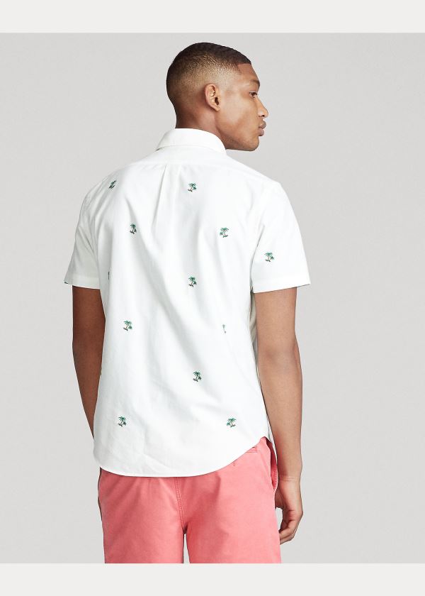 Ralph Lauren Classic Fit Palm Tree Shirt Bílé | OJR7AAmu