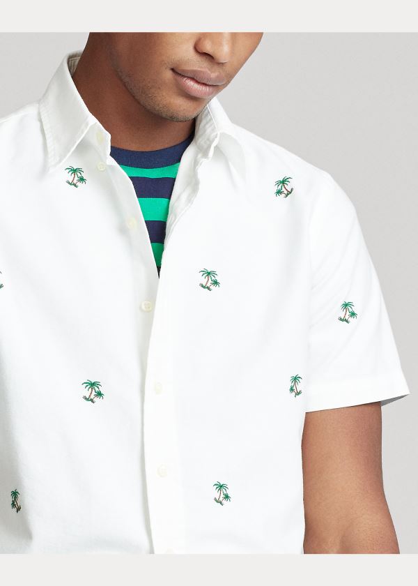 Ralph Lauren Classic Fit Palm Tree Shirt Bílé | OJR7AAmu