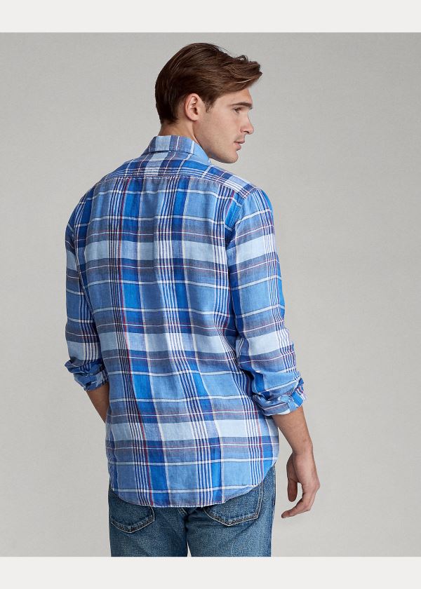 Ralph Lauren Classic Fit Plaid Linen Shirt Blankyt Červené Bílé Viacfarebný | 0zb7eDGA