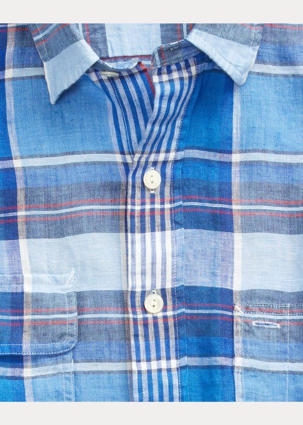 Ralph Lauren Classic Fit Plaid Linen Shirt Blankyt Červené Bílé Viacfarebný | 0zb7eDGA