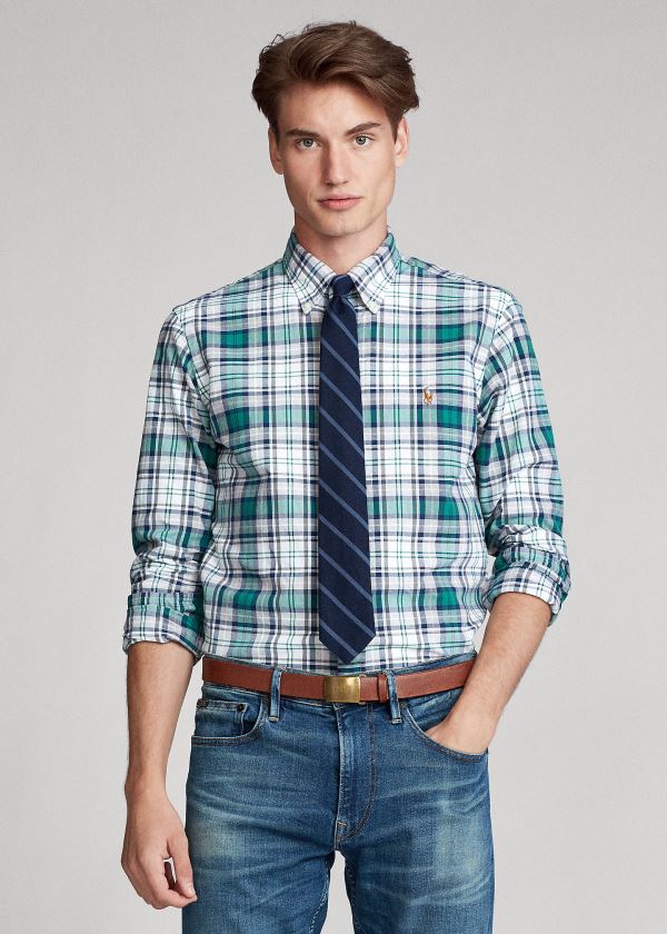 Ralph Lauren Classic Fit Plaid Oxford Shirt Šedé Zelene Viacfarebný | VOaPjyAR