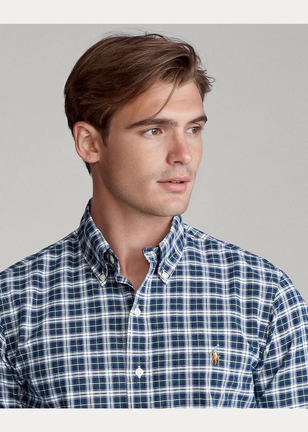 Ralph Lauren Classic Fit Plaid Oxford Shirt Tmavě Blankyt Bílé Viacfarebný | cW5hZaPd