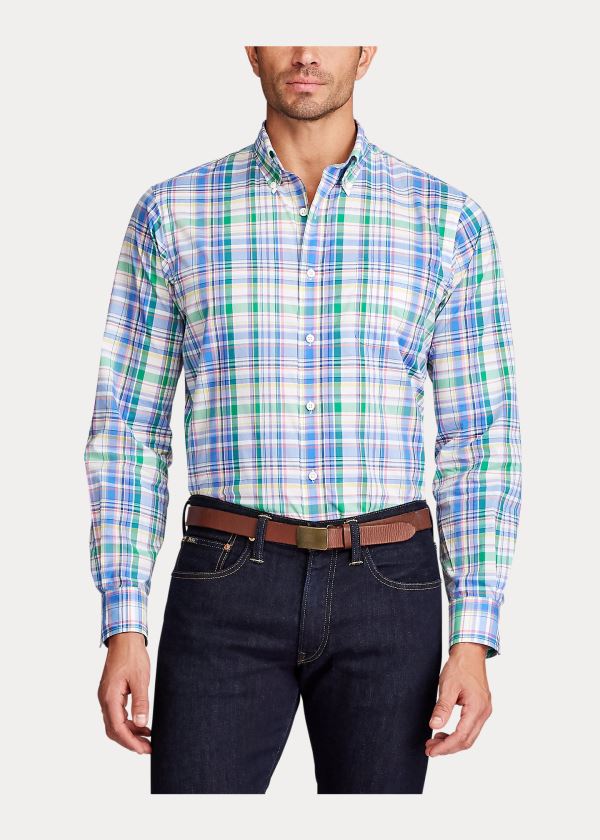 Ralph Lauren Classic Fit Plaid Poplin Shirt Blankyt Zelene Viacfarebný | LbZ5gA9z