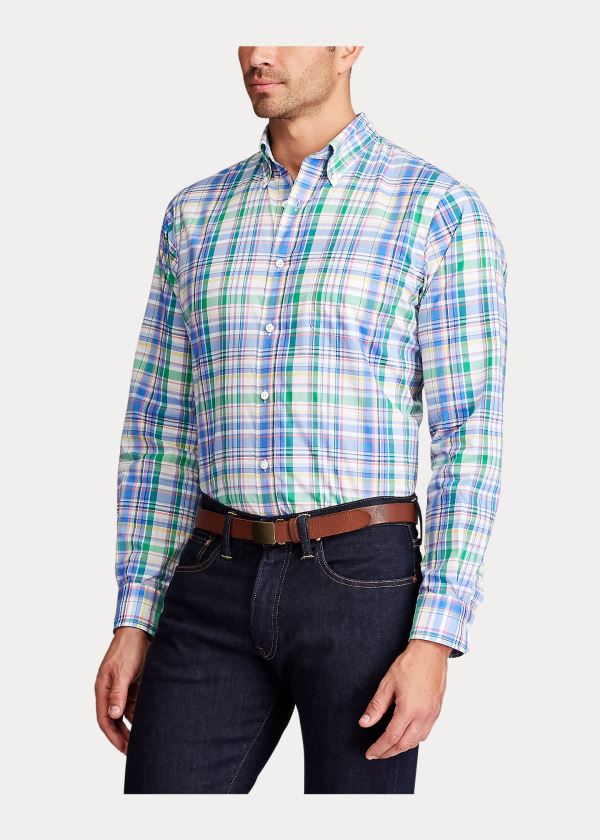 Ralph Lauren Classic Fit Plaid Poplin Shirt Blankyt Zelene Viacfarebný | LbZ5gA9z