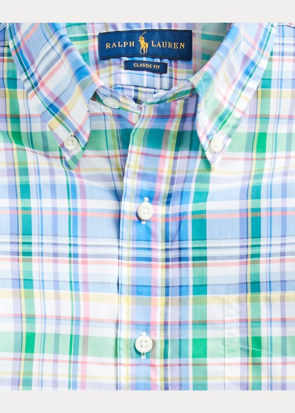 Ralph Lauren Classic Fit Plaid Poplin Shirt Blankyt Zelene Viacfarebný | LbZ5gA9z