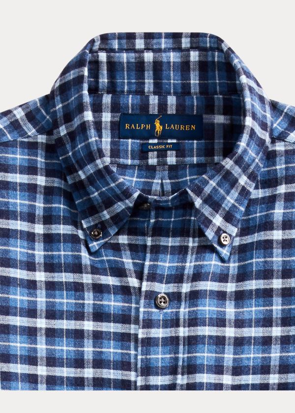 Ralph Lauren Classic Fit Plaid Twill Shirt Blankyt Tmavě Blankyt Viacfarebný | o34zjqck