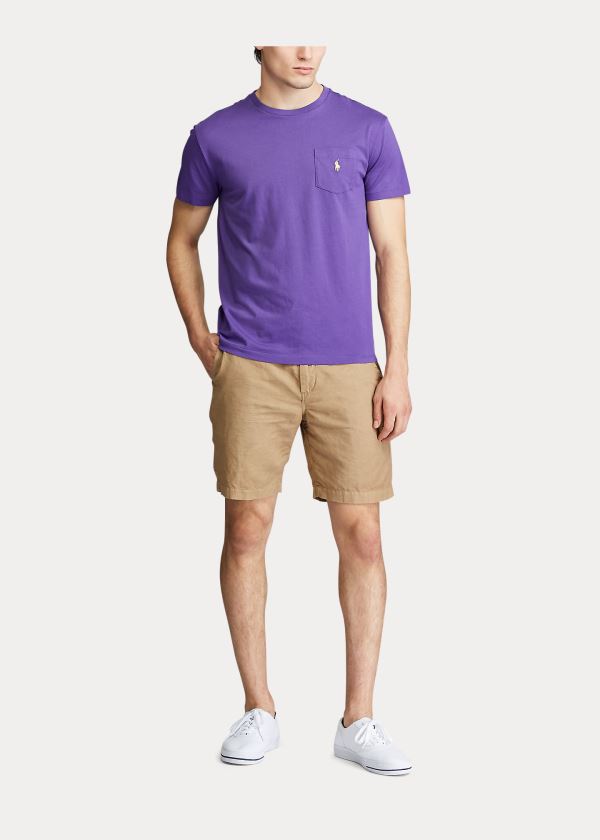 Ralph Lauren Classic Fit Pocket T-Shirt Fialové | 6NrizFvH