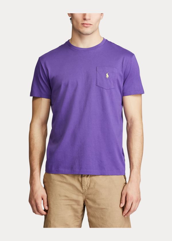 Ralph Lauren Classic Fit Pocket T-Shirt Fialové | 6NrizFvH