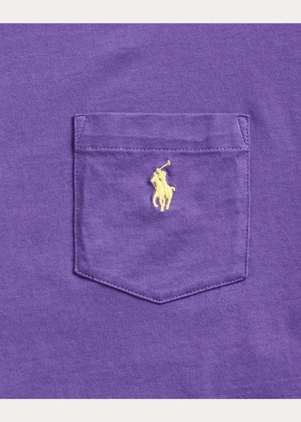 Ralph Lauren Classic Fit Pocket T-Shirt Fialové | 6NrizFvH