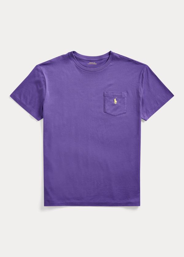 Ralph Lauren Classic Fit Pocket T-Shirt Fialové | 6NrizFvH