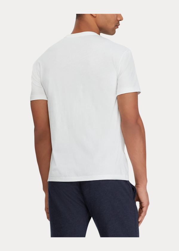 Ralph Lauren Classic Fit Pocket T-Shirt Bílé | bsx5D3kK