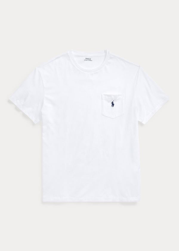 Ralph Lauren Classic Fit Pocket T-Shirt Bílé | bsx5D3kK